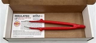 WIHA TOOLS 75304 INSULATED ANGLED BLUNT TIP TWEEZERS (8 INCH)